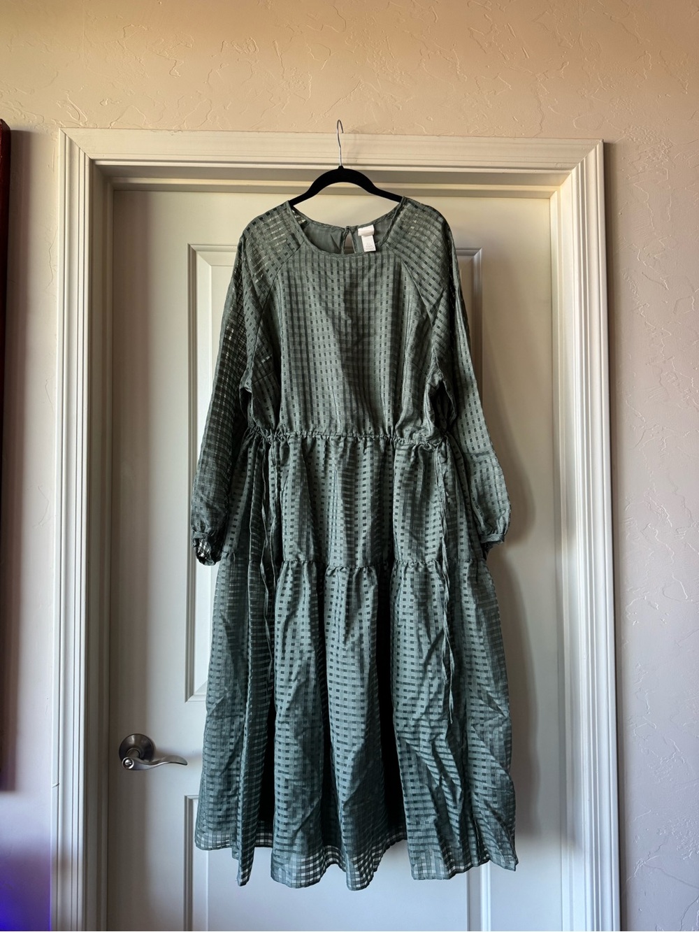H&M Sage Green Tiered Maxi Dress